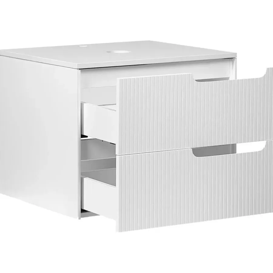 Wastafelkasten-Leen Bakker QUINTELA - Badkamermeubel - Wit - 60 x 52 cm - MDF