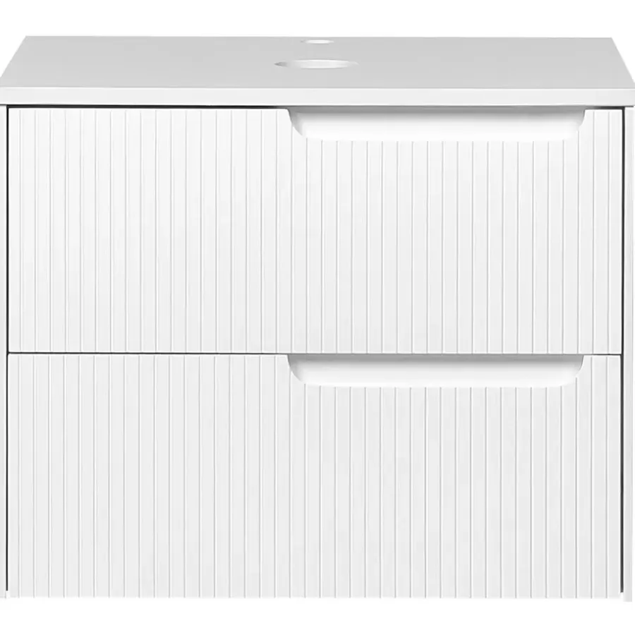 Wastafelkasten-Leen Bakker QUINTELA - Badkamermeubel - Wit - 60 x 52 cm - MDF