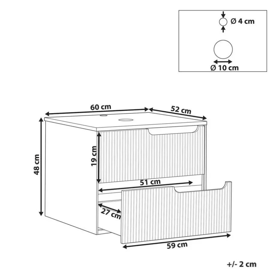 Leen Bakker QUINTELA - Badkamermeubel - Zwart - 60 x 52 cm - MDF