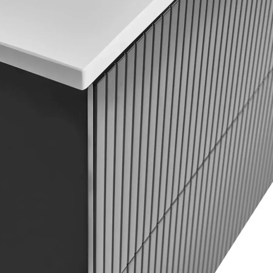 Leen Bakker QUINTELA - Badkamermeubel - Zwart - 60 x 52 cm - MDF