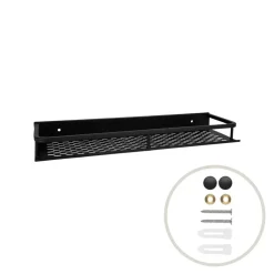 Wandplanken-QUVIO Badkamer plankje Aluminium - Zwart - 40 cm