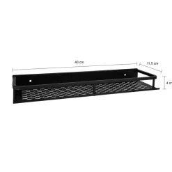 Wandplanken-QUVIO Badkamer plankje Aluminium - Zwart - 40 cm