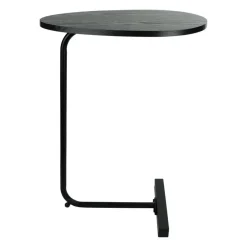 QUVIO Bijzettafel ovaal - 30 x 45 x 60 cm - Zwart