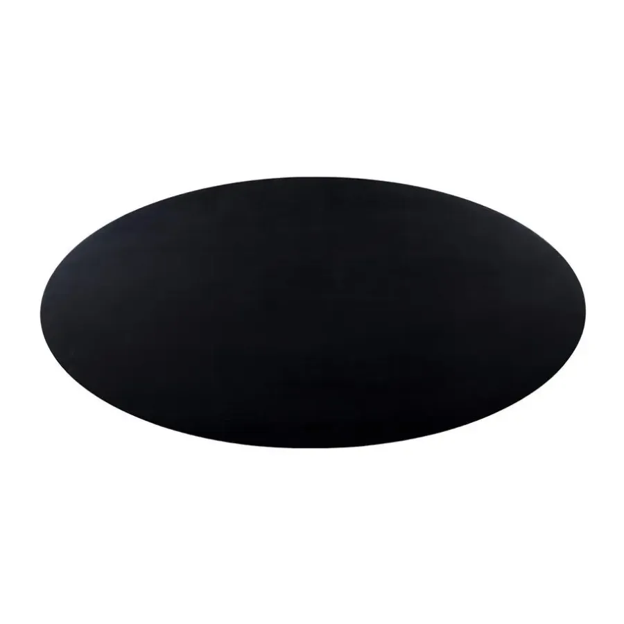 Industriële Eettafels-QUVIO Eettafel Sofia – Ovaal – 180x90 cm – Kruispoot – Zwart