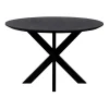 QUVIO Eettafel Sofia – Rond – Ø130 – Kruispoot – Zwart