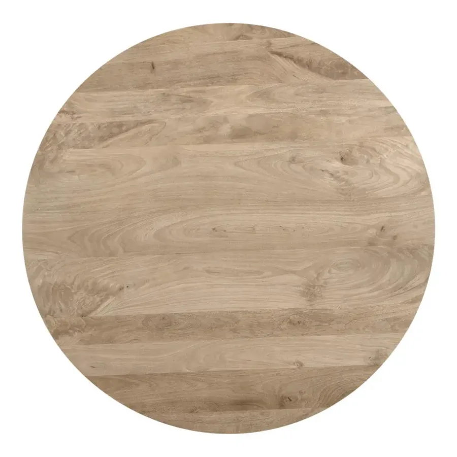 QUVIO Eettafel Sofia - Rond - Ø130 - Kruispoot - Naturel
