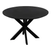 QUVIO Eettafel Sofia – Rond – Ø120 – Kruispoot – Mangohout – Zwart