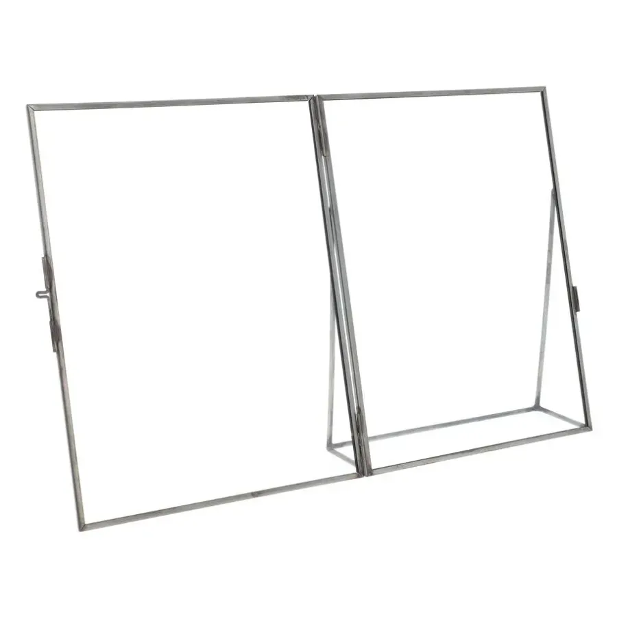 Fotolijsten-QUVIO Fotolijst - Metaal - Glas - Antraciet - 15.5 x 20 cm