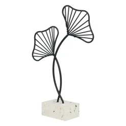 QUVIO Ginkgo blad op standaard - Woondecoratie - Zwart
