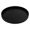 Dienbladen-QUVIO Houten dienblad rond - Zwart - 27 cm