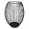 Kandelaars En Windlichten-QUVIO Kaarsenhouder met frame - 24 cm - Rond - Metaal - Zwart