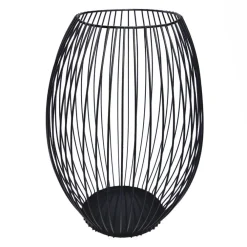 Kandelaars En Windlichten-QUVIO Kaarsenhouder met frame - 24 cm - Rond - Metaal - Zwart