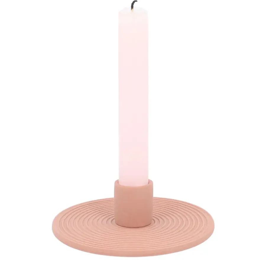 QUVIO Kaarsenstandaard rond - Keramiek - Terra Cotta