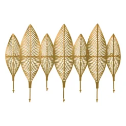 Kapstokken-QUVIO Kapstok 7 veren en 7 haken - Metaal - Goud