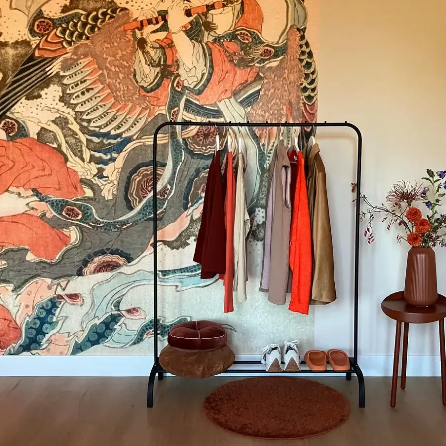 Kledingrekken|Kledingrekken-QUVIO Kledingrek met schoenen opbergruimte zwart
