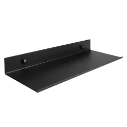 Wandplanken-QUVIO Muur plank staal - Zwart
