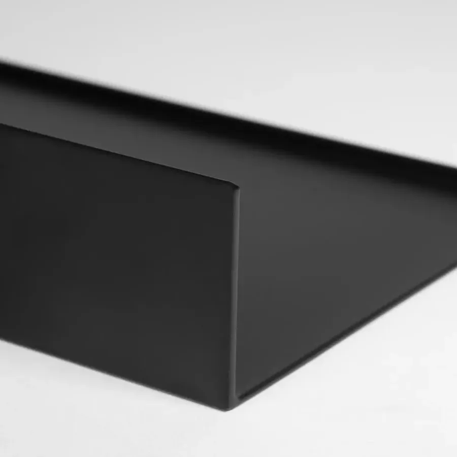 Wandplanken-QUVIO Muur plank staal - Zwart
