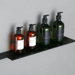 Wandplanken-QUVIO Muur plank staal - Zwart