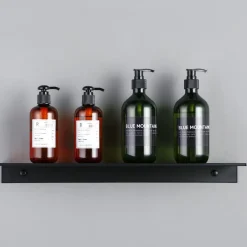 Wandplanken-QUVIO Muur plank staal - Zwart