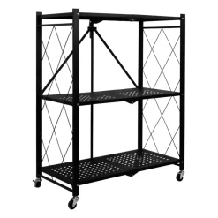 Sidetables-QUVIO Opvouwbaar keukenkastje metaal - Zwart