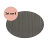Placemats-QUVIO Placemat ovaal - 32 x 45 cm - Grijs/bruin - Set van 6