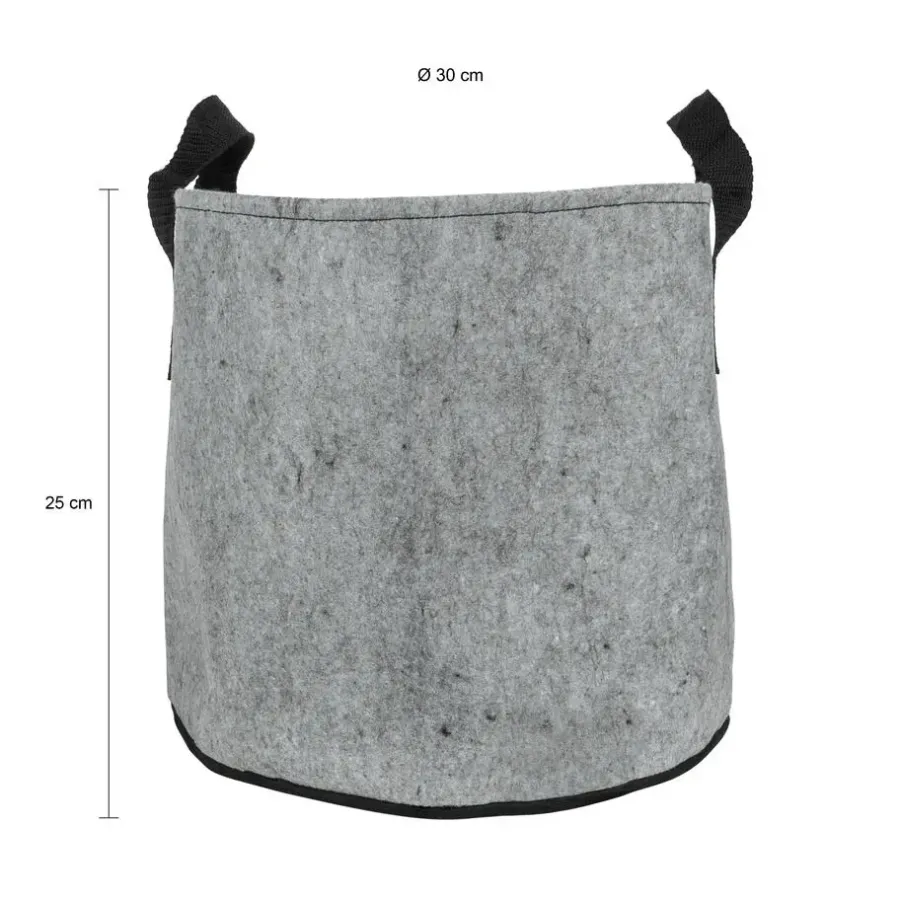 QUVIO Plantenzak - 30 x 25 cm - Vilt - Grijs