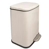 QUVIO Prullenbak 13 L - Rechthoekig afgerond - Metaal - Beige