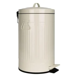 Prullenbakken-QUVIO Prullenbak retro - 12 L - Metaal - Beige