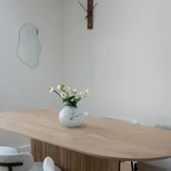Klokken-QUVIO Rechthoekige wandklok – 40cm – Hout – Donkerbruin