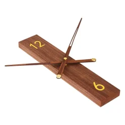 Klokken-QUVIO Rechthoekige wandklok – 40cm – Hout – Donkerbruin