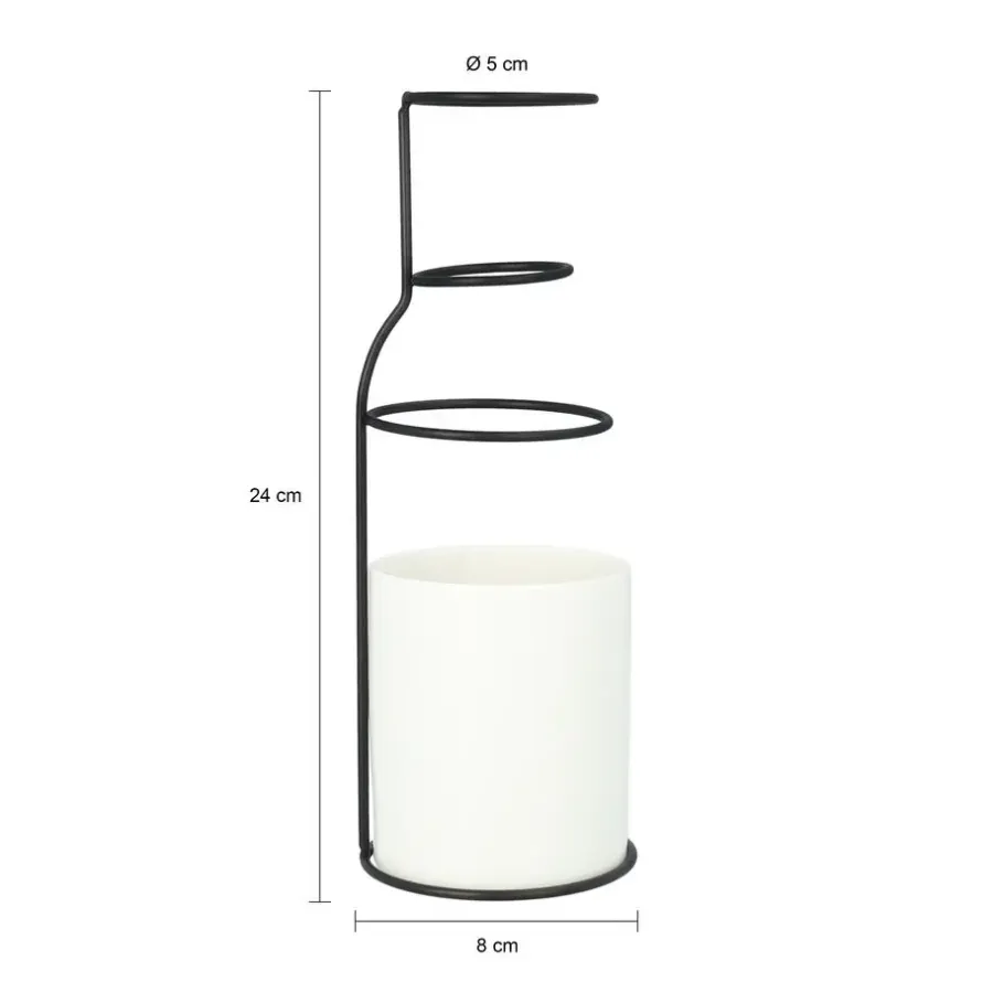 QUVIO Vaas - Keramiek met metalen frame