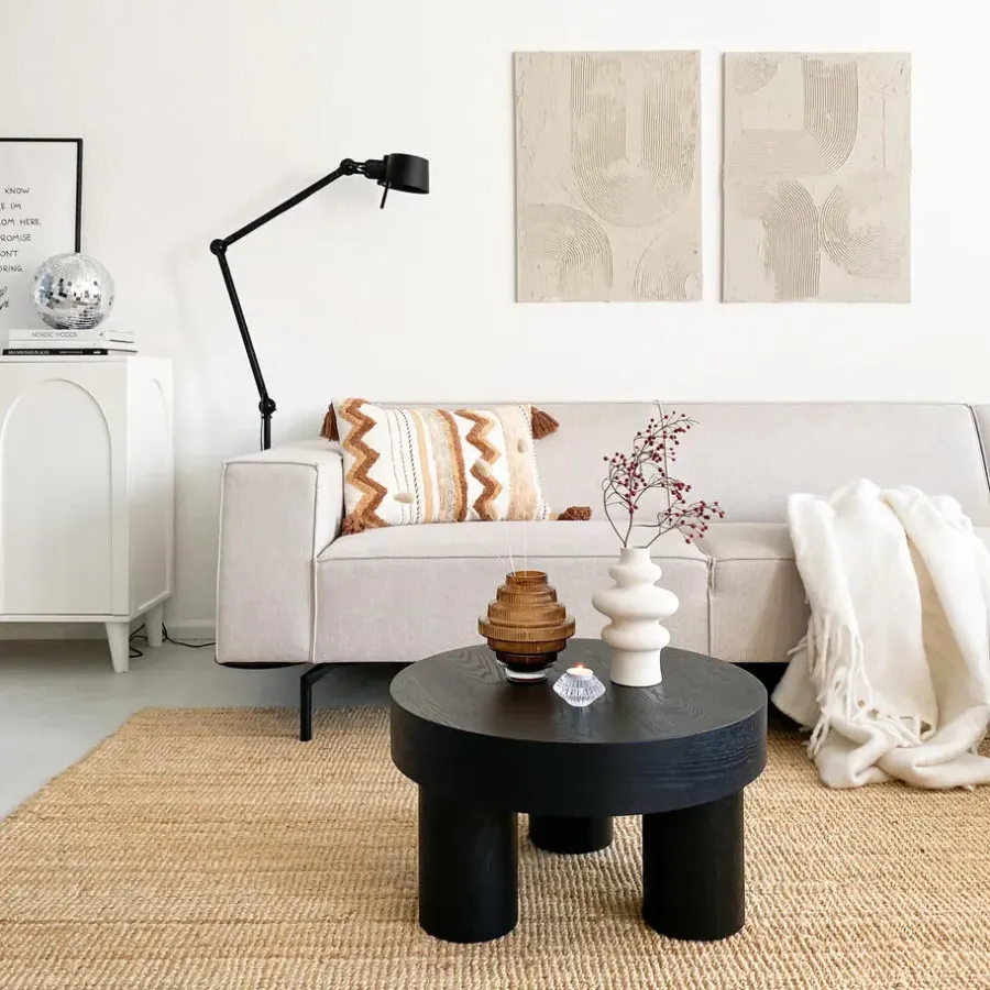 QUVIO Vaas - Keramisch - 21 cm - Beige