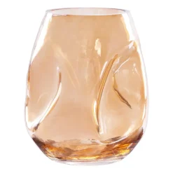 QUVIO Vaas gekreukt - Maat S - Glas - Beige