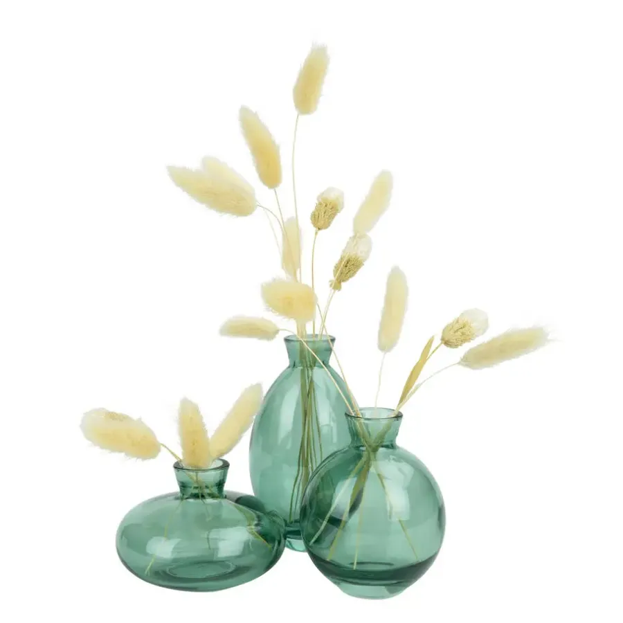 QUVIO Vazen set van 3 - Glas - Groen