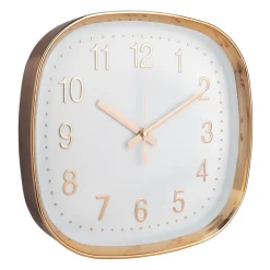 QUVIO Wandklok - 30 cm - Rosegoud en wit