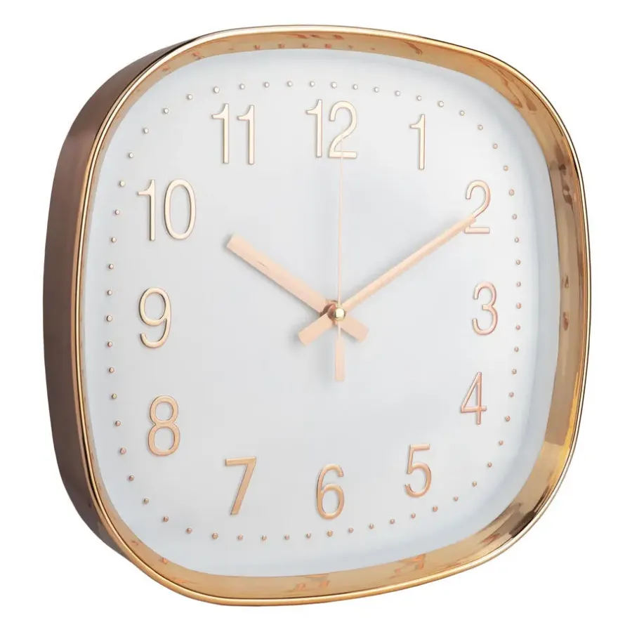 QUVIO Wandklok - 30 cm - Rosegoud en wit