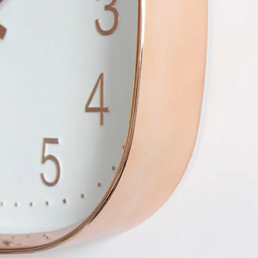 QUVIO Wandklok - 30 cm - Rosegoud en wit