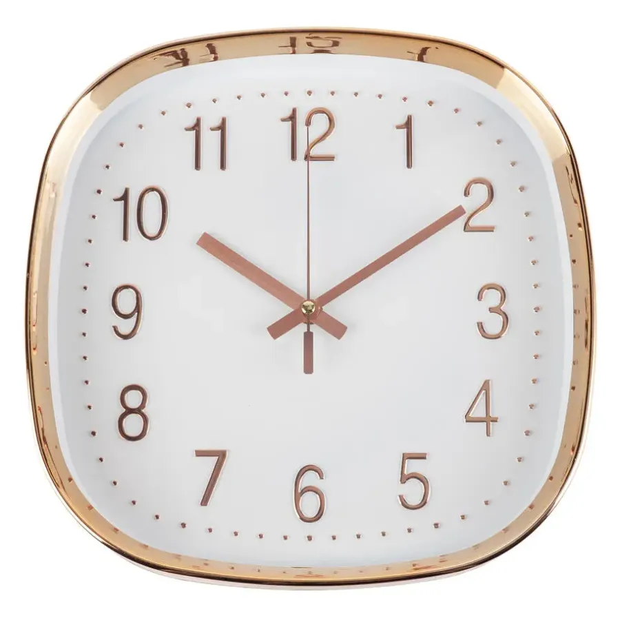 QUVIO Wandklok - 30 cm - Rosegoud en wit