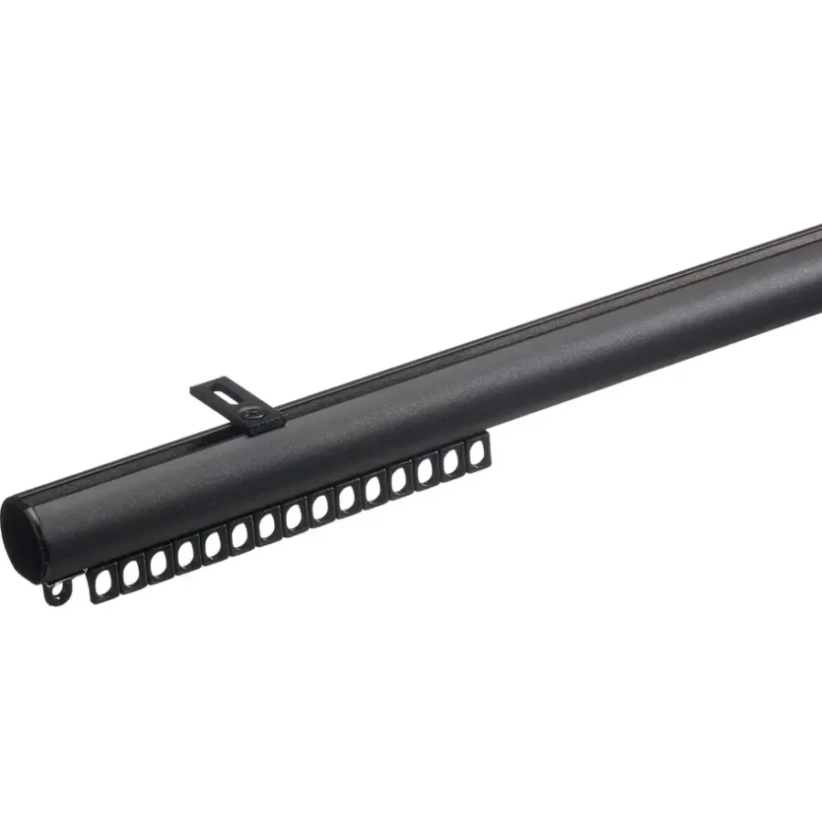 Gordijnroedes-Leen Bakker Railroedeset 400cm - zwart metaal - Ø28mm (2680267)
