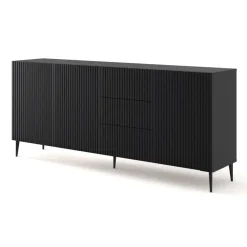 Dressoirs-Homlando Ravenna B dressoir ladekast 200 3D3S gefreesd MDF folie mat
