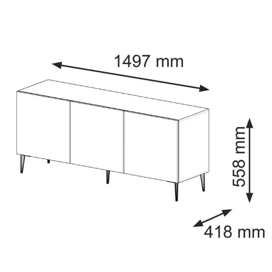 Homlando Ravenna B TV-meubel 150 3D gefreesd MDF folie mat