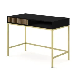 Kaptafels-Homlando Ravenna Kaptafel - Mat zwart / Artisan eik- Metaal