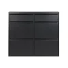 Schoenenkasten-Redin Design Pippen industrieel schoenenkast 6 lade zwart - 15x98x86 cm