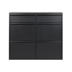 Schoenenkasten-Redin Design Pippen industrieel schoenenkast 6 lade zwart - 15x98x86 cm