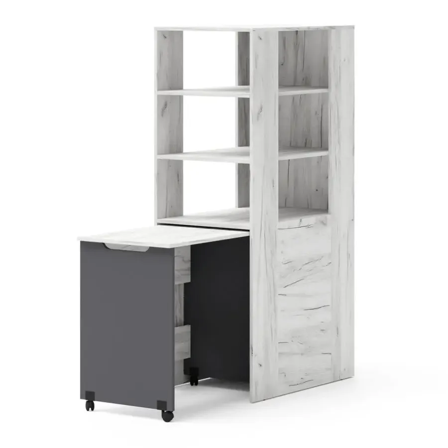 Homlando Rek met bureau Samoa-Fuji 165cm craft wit / grafiet