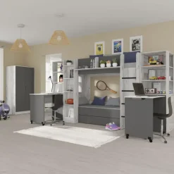 Homlando Rek met bureau Samoa-Fuji 165cm craft wit / grafiet