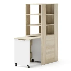 Bureaus-Homlando Rek met bureau Samoa-Fuji 165cm sonoma eik / mat wit