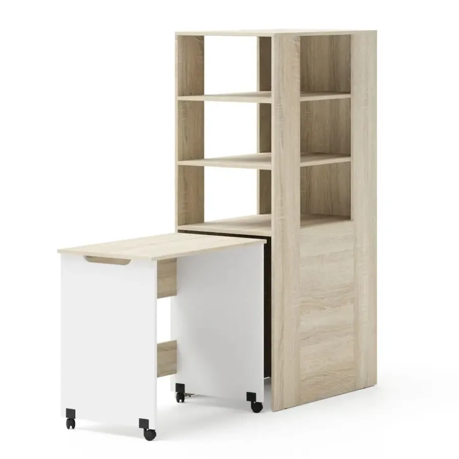 Bureaus-Homlando Rek met bureau Samoa-Fuji 165cm sonoma eik / mat wit
