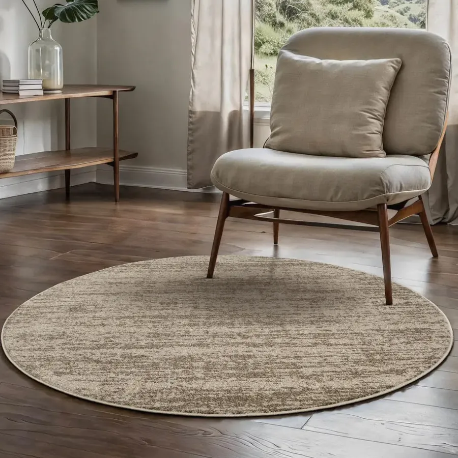 Muratap Relax Oslo - Laagpolig Effen Vloerkleed - Beige - 240 CM ROND