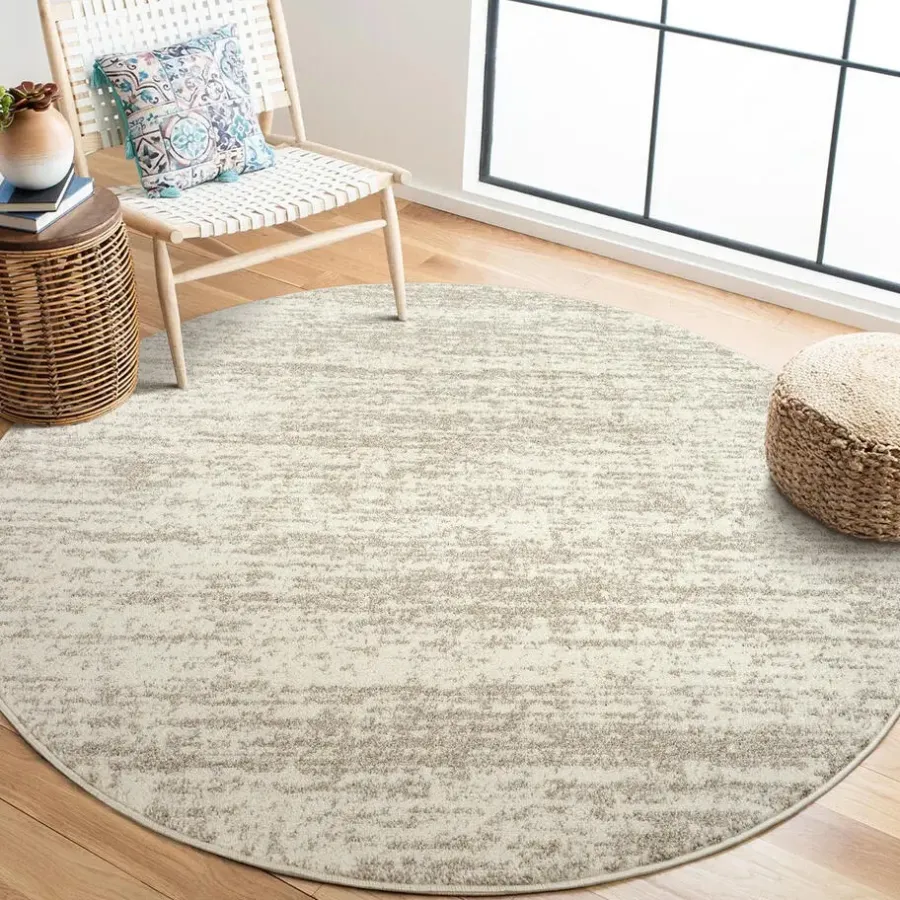 Ronde Vloerkleden-Muratap Relax Oslo - Laagpolig Effen Vloerkleed - Creme - 200 CM ROND